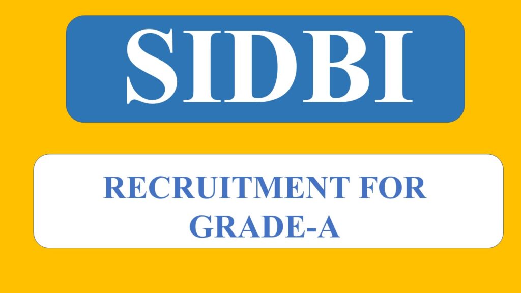 SIDBI Recruitment for Assistant manager